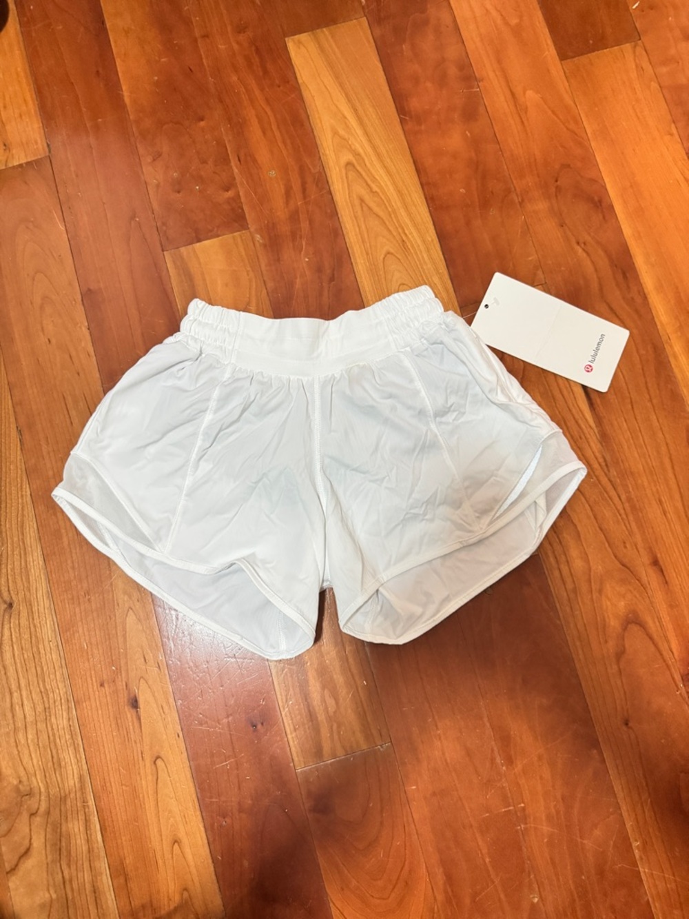 White Hotty Hot Low Rise Shorts 4” Lined
